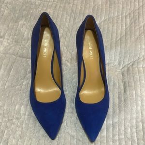 Nine West blue suede  heels